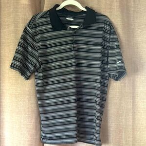 Nike Black and White Polo Shirt Classic Stripes